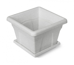 Горшок для цветов пластиковый Квадро с поддоном  2,9л 20х20х14,6см мрамор Martika С162М