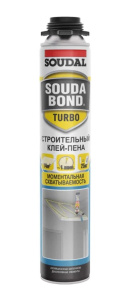 Клей-пена Soudal Soudabond Турбо, полиуретановый, пистолетный, 750мл 168513