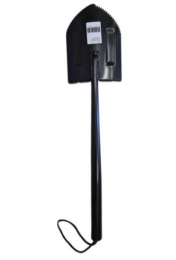 Лопата автомобильная саперная закаленная сталь 20х15х64см серрейторная, пластиковый черенок Arriva 16105