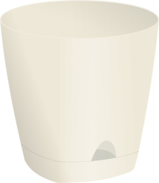 Горшок для цветов пластиковый Amsterdam с прикорневым поливом 8л d-25см сливочный InGreen ING6202СЛ