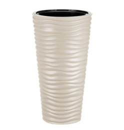 Кашпо пластиковое напольное Дюна со вставкой d-34см h-63см 9/42л кремовый Idea М3402