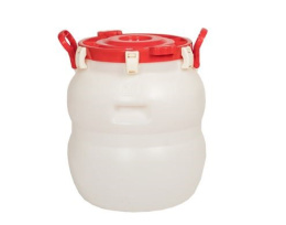 Бочка  50л пластиковая пищевая круглая, горловина d-33см, с навесными ручками, герметичная, белая Радиан