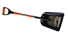 Лопата совковая рельсовая сталь 30х38х109см фиберглассовый черенок, V-ручка, серия Hard Mawipro MW-4473 (угольная)