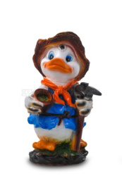 Фигурка садовая гипсовая Утка с мотыгой 22х43см ГусьДекорЛюкс 11С39