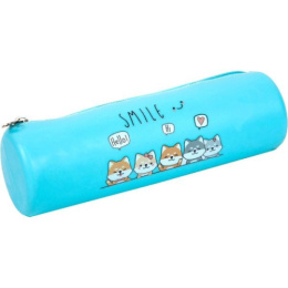 Пенал Devente круглый Shiba Friends, силиконовый, на молнии, в пласт. коробке 7021202