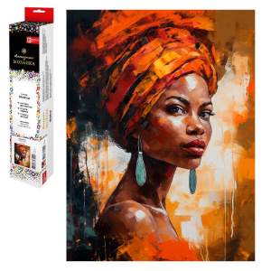 Алмазная мозаика на холсте 30х40см Африканка 65558