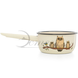 Ковш эмалированный 1,5л без крышки с декором Совы Эстет ЭТ-72996