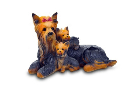 Копилка гипсовая Йорк со щенками 34х21см ГусьДекорЛюкс 14К05