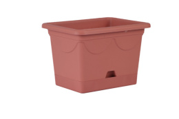 Ящик для цветов балконный (кашпо) пластиковый  21х16х15см Верона с поддоном 2,8л терракотовый Ар-Пласт 07030