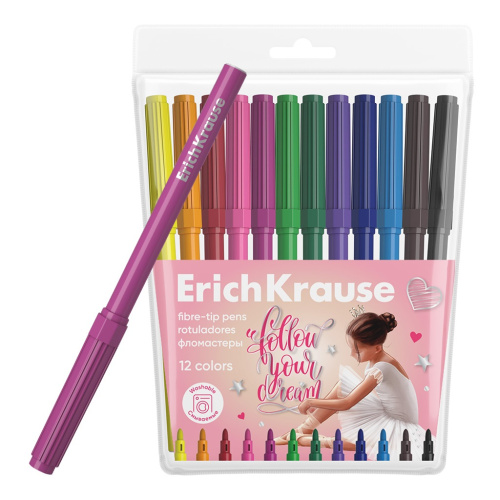 Фломастеры 12 цветов ErichKrause Pointes 61810