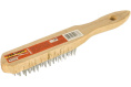 Щетка 6-рядная металлическая, деревянная ручка Тевтон 3503-6