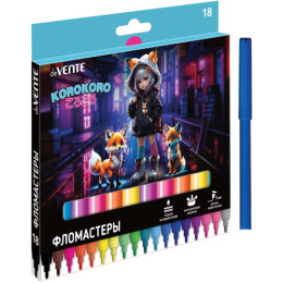 Фломастеры 18 цветов Devente Korokoro 5082530