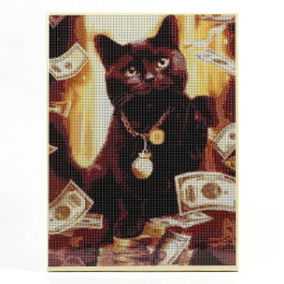 Алмазная мозаика на подрамнике 30х40см Кот на удачу (полное заполнение) Школа талантов 9929766