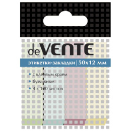 Этикет-закладки самоклеящиеся  4 цвета х 100 листов 50х12мм Devente пастель 2011302