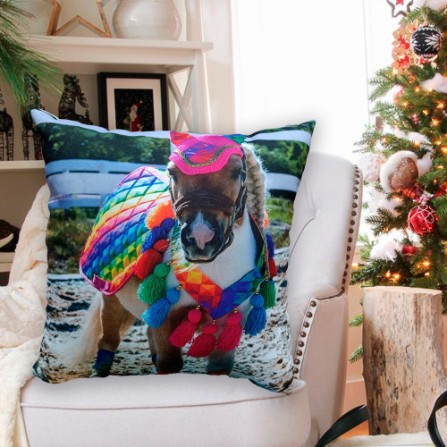 Подушка 35х35см габардин, поплин Радужный Юлик ДомВелл 