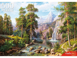 Пазлы  500 элементов В. Потапов Пейзаж с водопадом РУКП500-2919