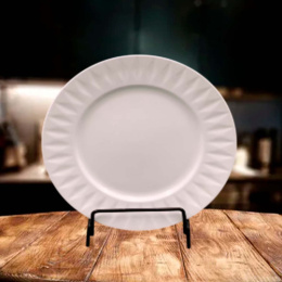 Тарелка керамическая мелкая 270мм Призма, белый Радужный Дом РД22598