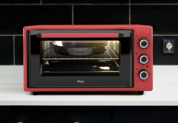 Духовка электрическая 50л, 1600Вт, красный Oasis M-50R1