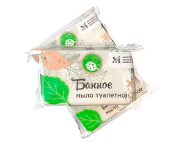 Мыло туалетное Банное 200г ординарное в цветной упаковке Московский мыловаренный комбинат