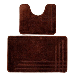 Комплект ковриков напольных для ванной и туалета на латекс. основе Comfort Linea 2пр. 50х 80см/40х50см, 10мм, коричневый DKTX DTX.CML.5002-2.50/80-BR