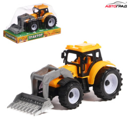 Трактор инерционный пластиковый Стройка 11х5,3х5см, в блистере Автоград 7656652