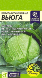 Капуста белокочанная Вьюга 0,3г для хранения цветной пакет Сибирская Селекция Семена Алтая