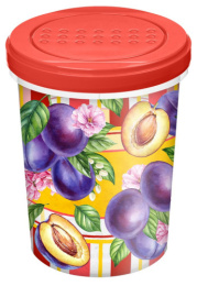 Емкость для продуктов пластиковая с завинчивающейся крышкой 1,0л Сицилия, красный Homver 223135006/04