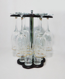 Бар - набор стеклянный 13 предметов (6 стопок + 6 бокалов для вина + барная стойка) Акация, в п/у Декостек 1501-ГЗ2