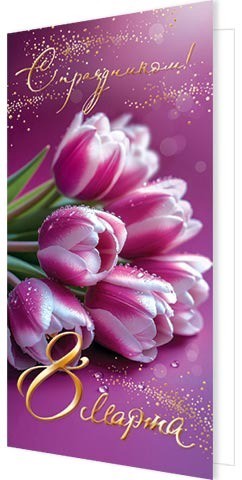 Открытка С праздником! 8 Марта 2-01-8420