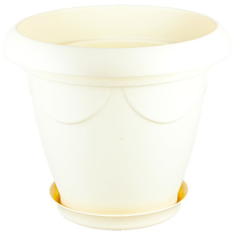 Кашпо пластиковое Верона с поддоном  9,5л d-29см h-26см песочный Ар-Пласт 07015