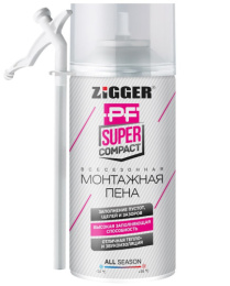 Пена бытовая "ZIGGER PF" SUPER COMPACT всесезонная, 230 мл, 210 г. 01-03-36