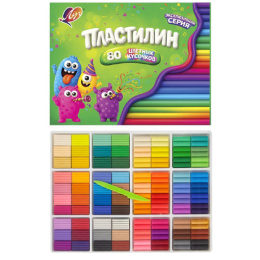Пластилин 80 цветов Луч, 690г, со стеком 36С 2382-08