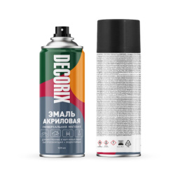 Эмаль аэрозольная 520мл черная матовая Decorix А02/ 0101-02 DX