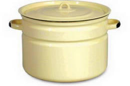 Кастрюля эмалированная  9,0л цилиндрическая с металл. крышкой без декора СтальЭмаль 2с200