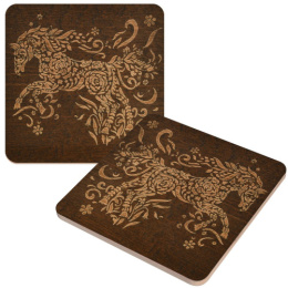 Подставка под горячее фанера квадратная 14х14см Спирит (гравировка) Мультидом МТ88-524