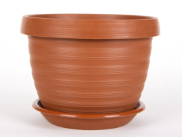 Горшок для цветов пластиковый Толедо с поддоном  2,0л d-17см h-13см терракот 5plast 5PL0425
