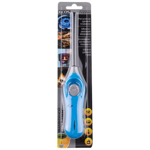 Зажигалка газовая GL-001B, синий Ecos 157799