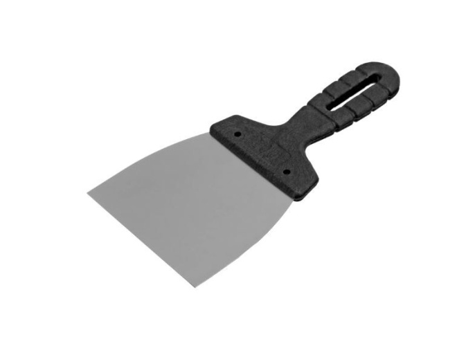 Шпатель нержавеющий 100мм пластиковая ручка Сибртех 85435