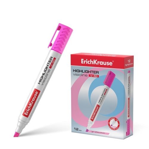 Текстовыделитель розовый ErichKrause Visioline V-40 30976