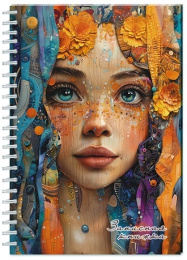 Книжка записная А5  96 листов Загадочная девушка, гребень С0598-87