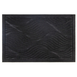 Коврик придверный влаговпитывающий на резин. основе ворс 60х 90см с тиснением Dune, черный SunStep 35-863