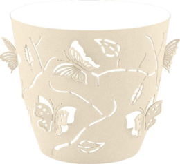 Горшок для цветов пластиковый Butterflies со вставкой 5,3л d-22,5см молочный туман Plast Team PT401410048