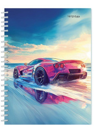 Тетрадь  48 листов линейка Спортивное авто, гребень С0153-02