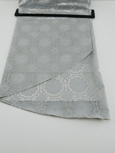 Скатерть виниловая круглая d-135см Элегия Вилина 005-grey\lightgrey