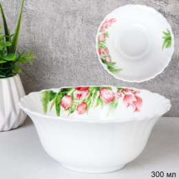 Салатник стеклокерамический 125мм/300мл Тюльпаны White Lily LHBW-50XN (7259)/734581