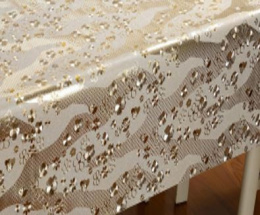 Клеенка столовая на тканевой основе 1,4х20м Tango Металлик 0086J (золото)
