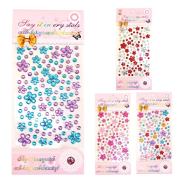 Наклейки Стразы Цветочки 9,5х15см Р22072-6 ТКН1005-5