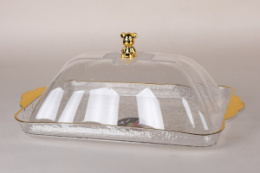 Блюдо пластиковое прямоугольное с крышкой 36,5х24,5х14,5см, для сервировки Коралл 8702