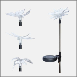 Фонарь садовый пластиковый на длинной металл. ножке, на солнечной батарее, с датчиком света, Хамелеон Облик 411