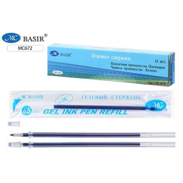 Стержень гелевый, синий 129мм, 0,5мм МС-672/СИН